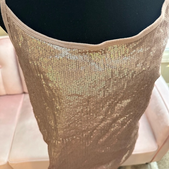 Plus Size 2X Torrid Rose Gold Sequins Sleeveless Camisole - Picture 2 of 5
